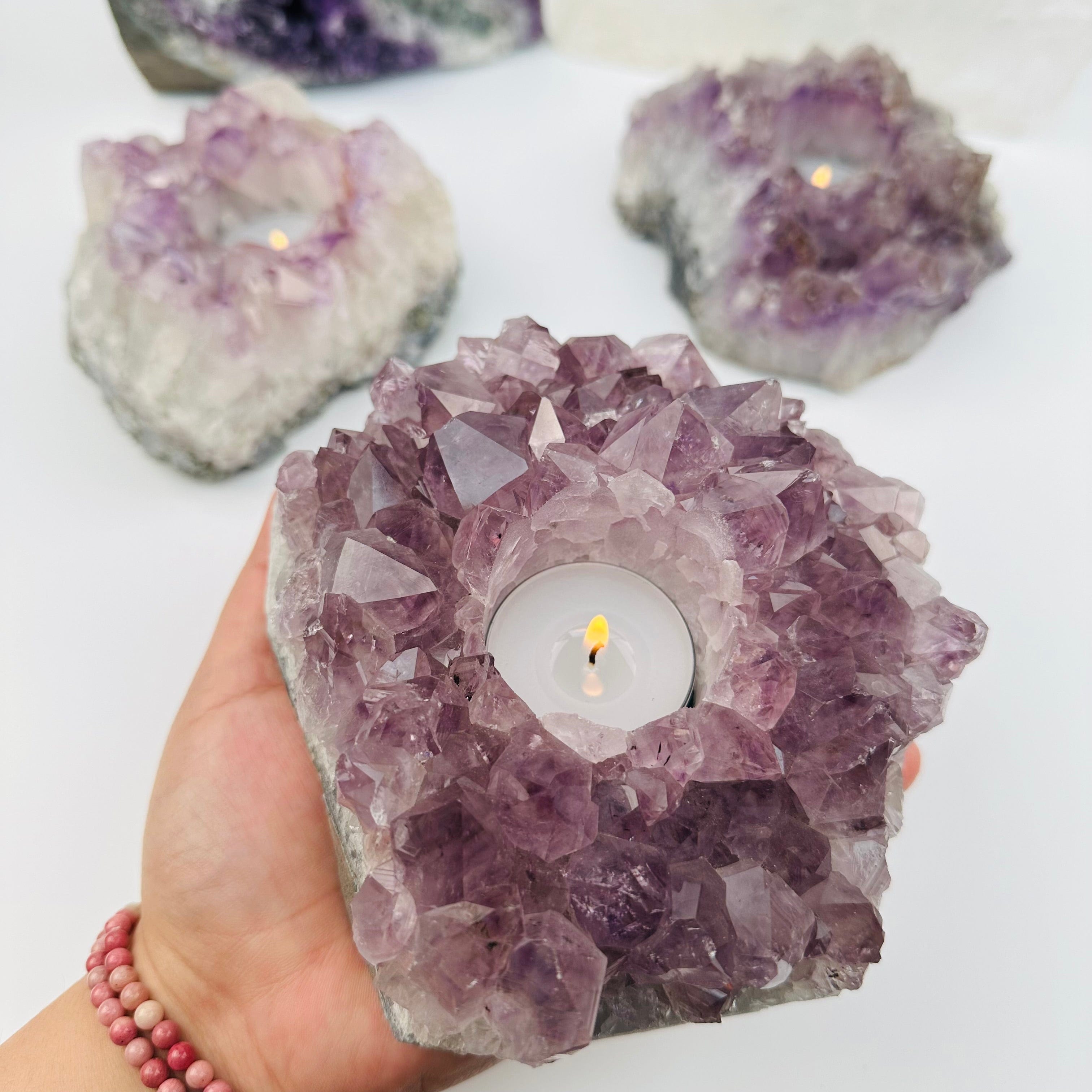 Amethyst Crystal Candle