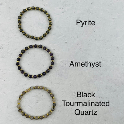 bracelet next to its crystal name