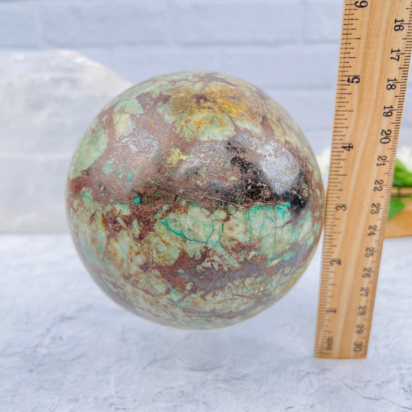 Chrysoprase Sphere Polished Sphere - OOAK- with measurements
