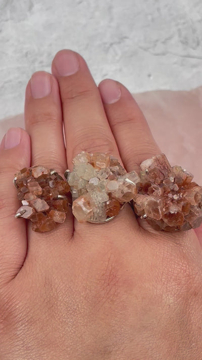 Aragonite Cluster Rings - Sterling Silver - Limited Edition