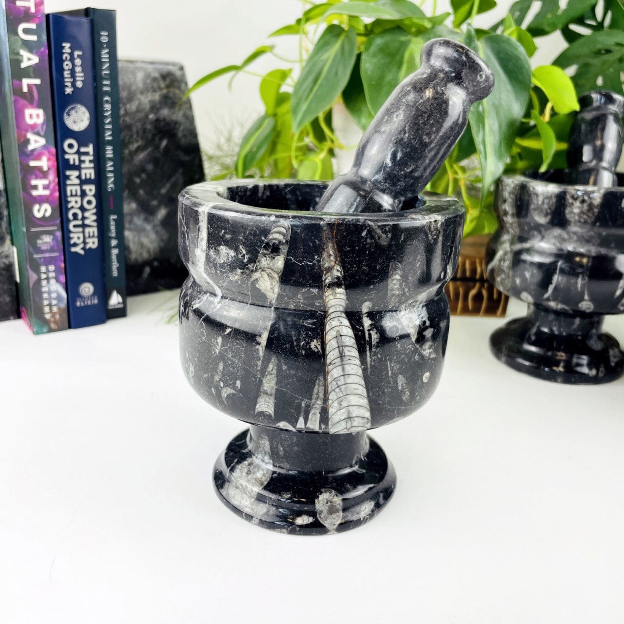 Mini Black Marble Pestle & Mortar Set - 2.5" Genuine Himalayan Marble, For Herbs & Spices