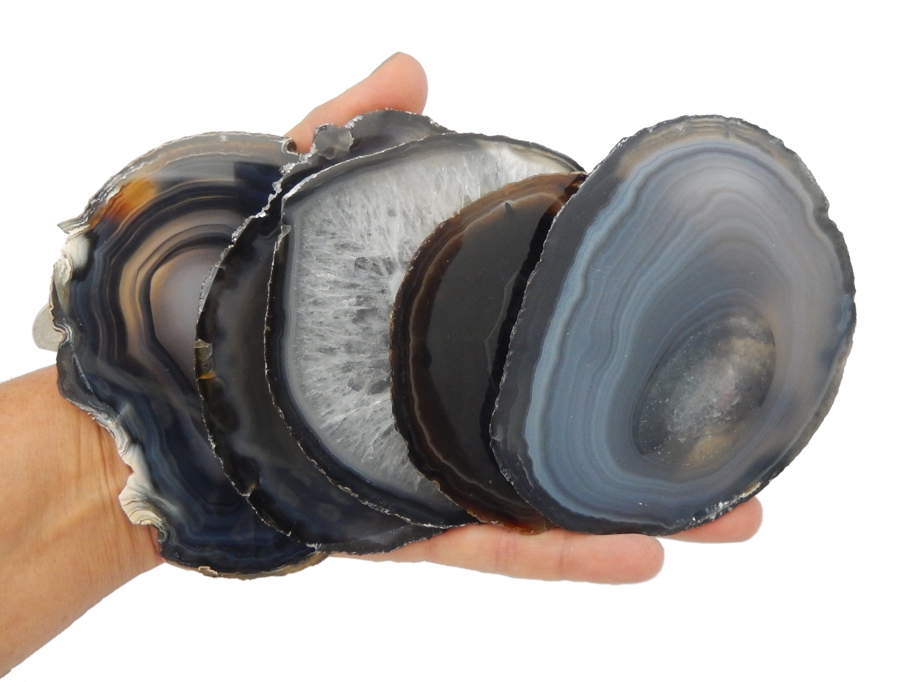 Black shop agate slices