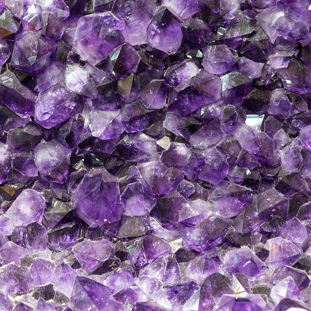 close up of amethyst crystals