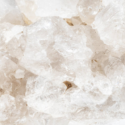 close up of clear quartz crystal clusters