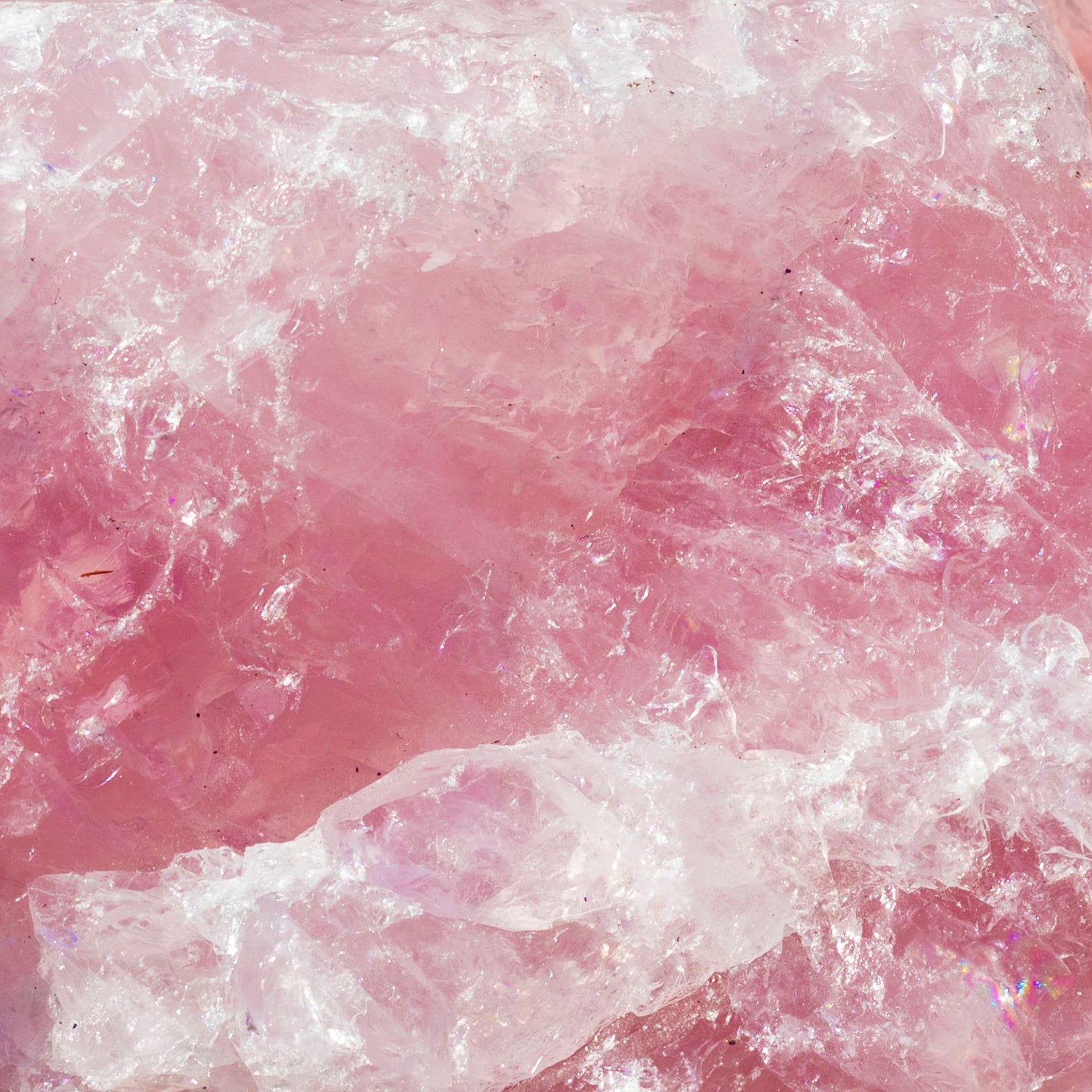 close up rose quartz crystal