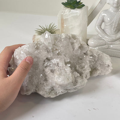 Large Crystal Quartz Cluster - You Choose #1 variant 1 in hand for size reference