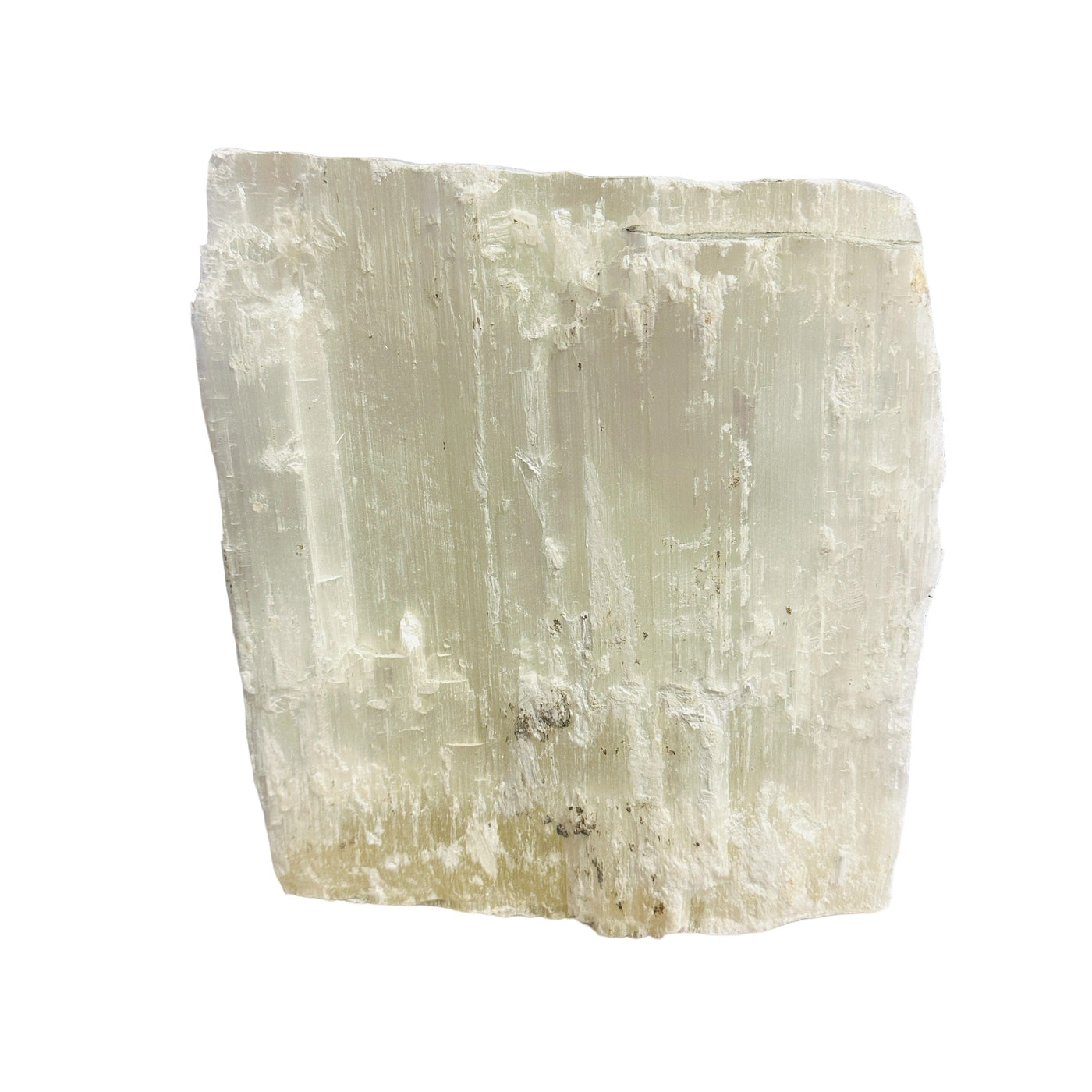 selenite log on white background