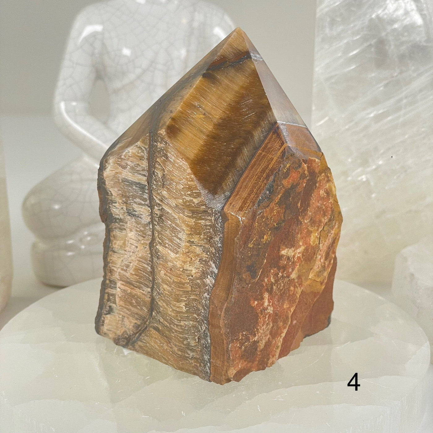 Tigers Eye Semi Polished Crystal Point - You Choose #2 variant 4 labeled