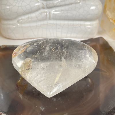 Crystal Quartz Heart with Natural Inclusions - One-of-a-Kind side view