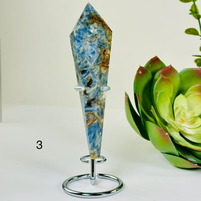 Blue Kyanite Crystal Wand on Stand - You Choose #3 variant 3 labeled