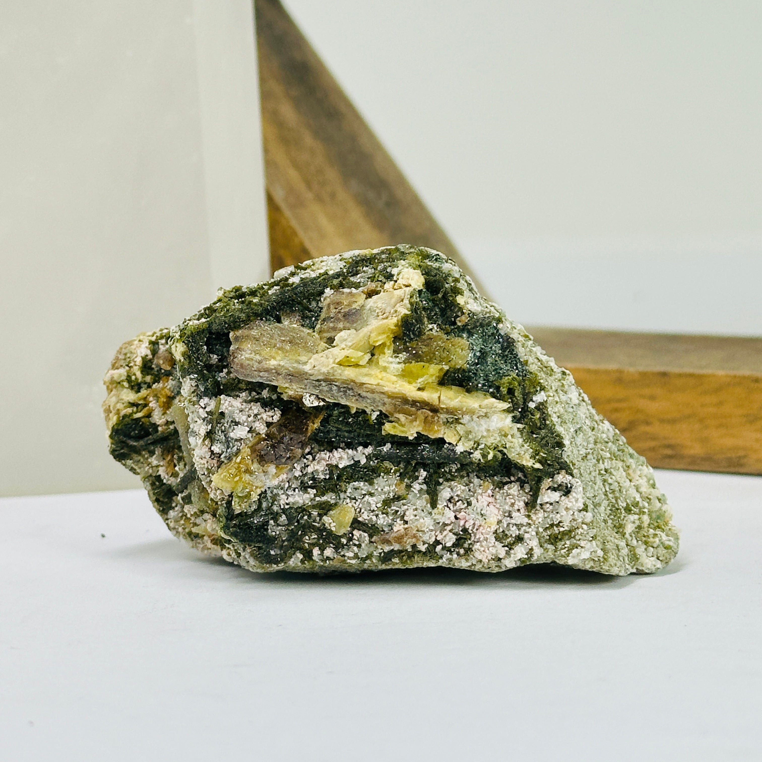 Epidote on Matrix Crystal Rough Mineral – Rock Paradise