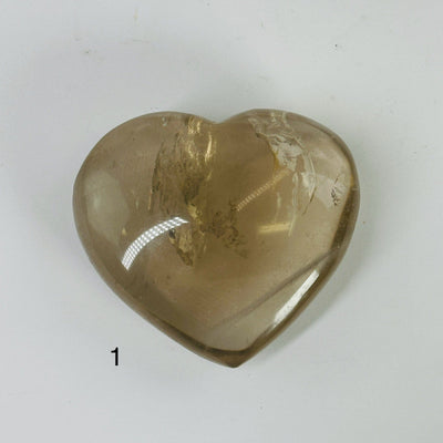 smoky quartz heart on white background