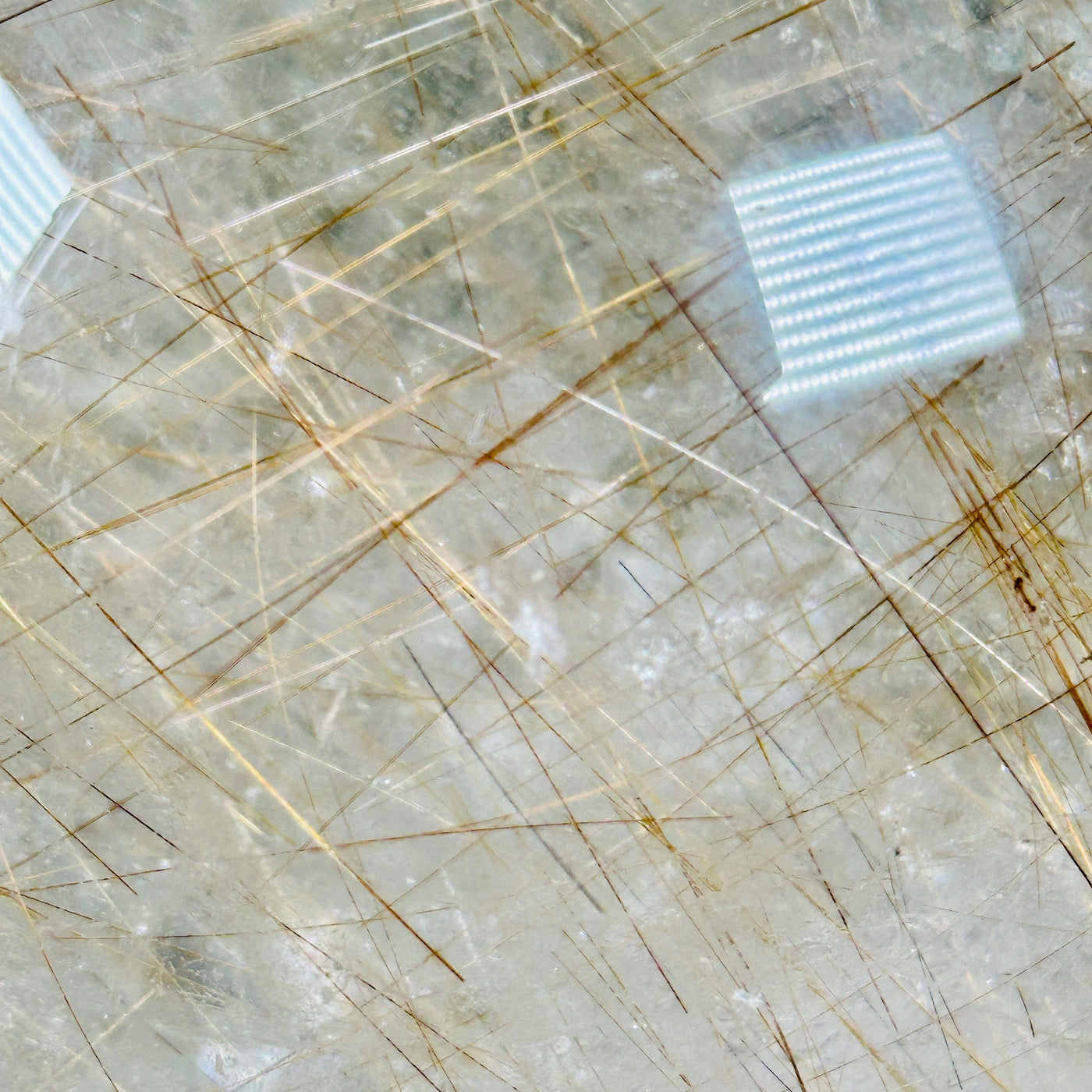 Rutilated Quartz Crystal Sphere - One-of-a-Kind closeup for detail