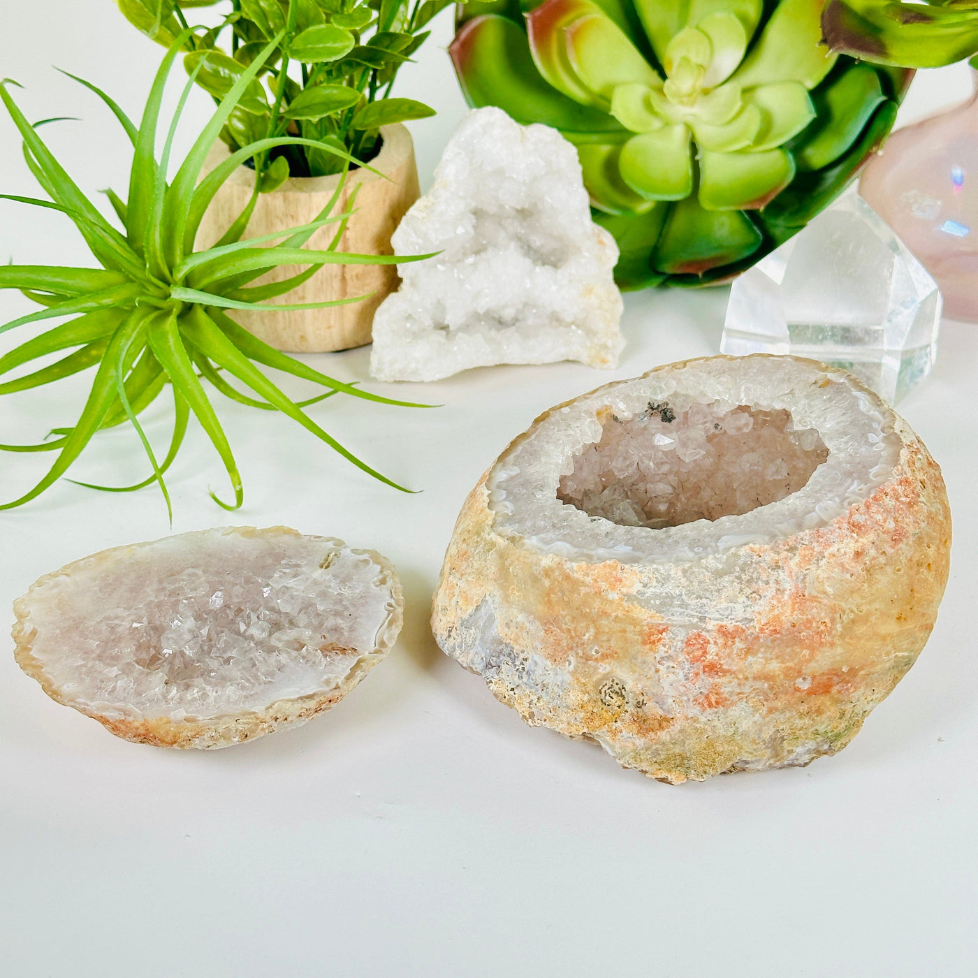  Agate Natural Geode Druzy Crystal Box with Lid - One-of-a-Kind back view