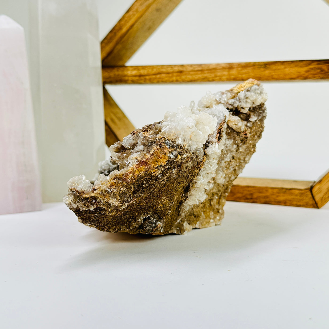 calcite with decorations in the background