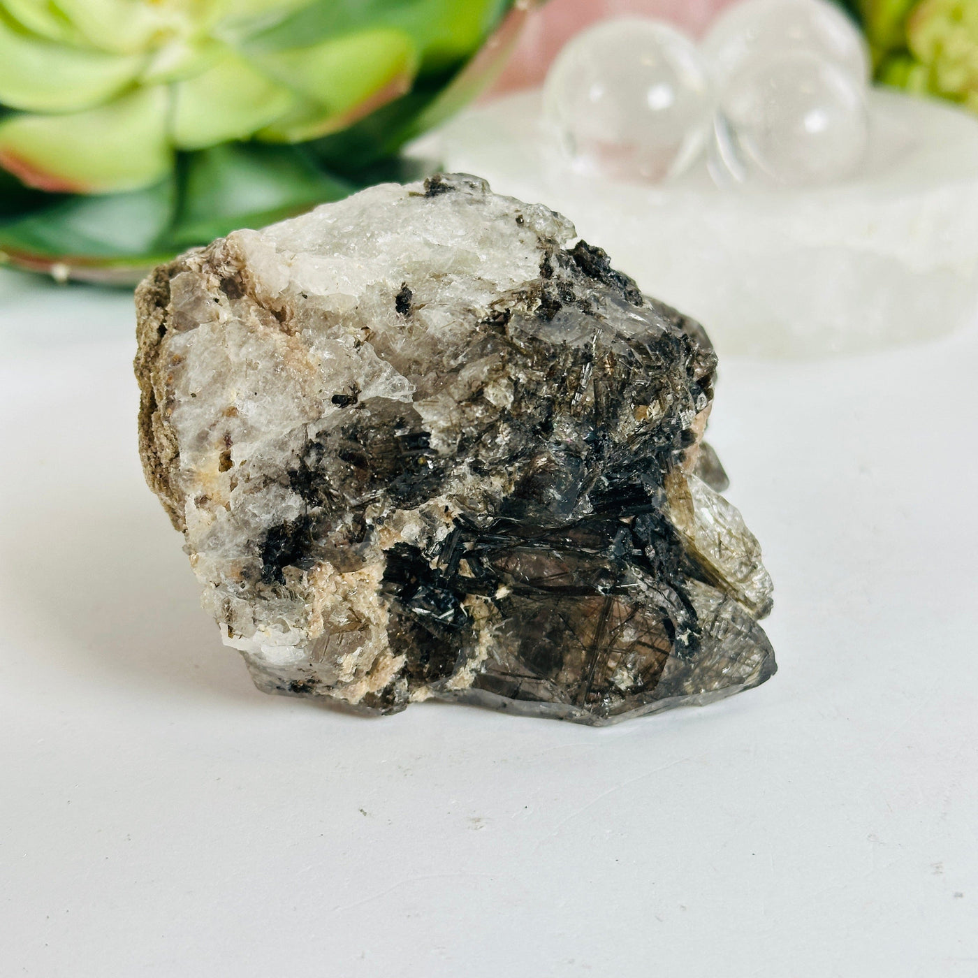 Elestial Alligator Fibrous Smokey Quartz Crystal with Rutile HIGH QUALITY #3 side view