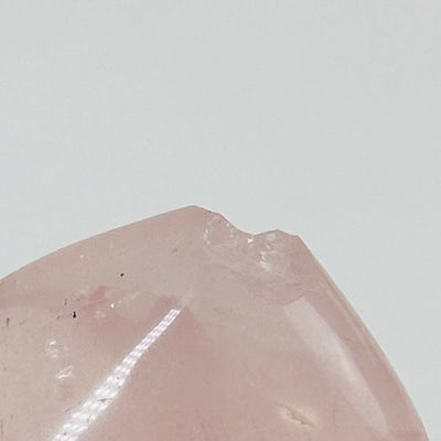 up close shot fo chip on rose quartz