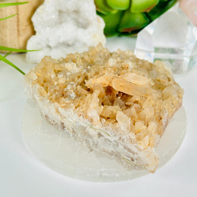 Tangerine Quartz Crystal Cluster - One of a Kind #3 side view