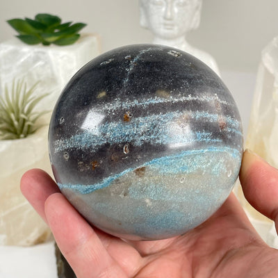 Trolleite Crystal Sphere - One-of-a-Kind in hand for size reference