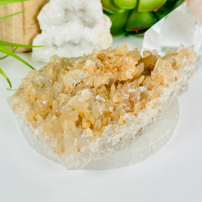 Tangerine Quartz Crystal Cluster - One of a Kind #3 side view