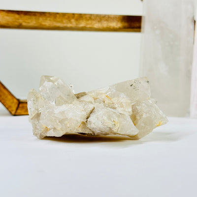 crystal quartz with decorations in the background