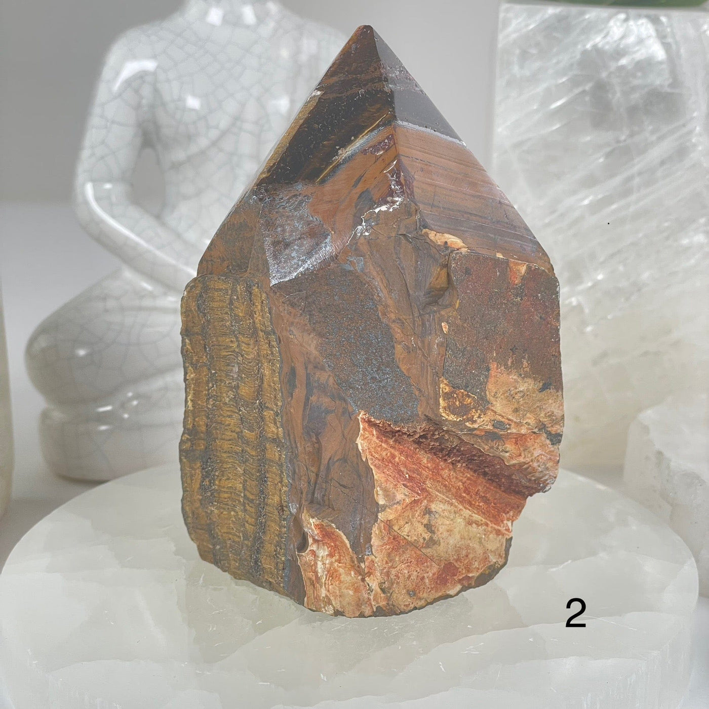 Tigers Eye Semi Polished Crystal Point - You Choose #2 variant 2 labeled