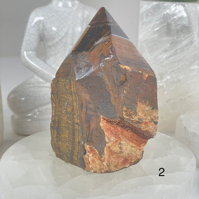Tigers Eye Semi Polished Crystal Point - You Choose #2 variant 2 labeled