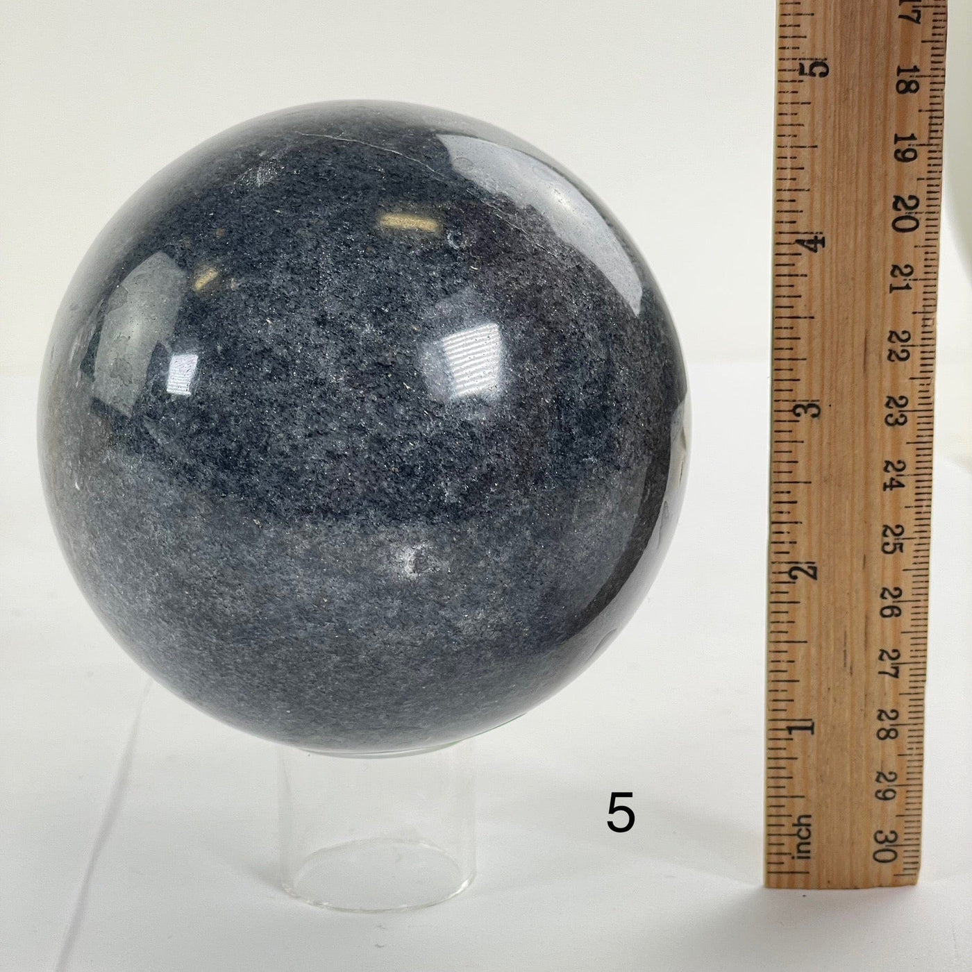 Lazulite Crystal Sphere - You Choose variant 5 with ruler for size reference