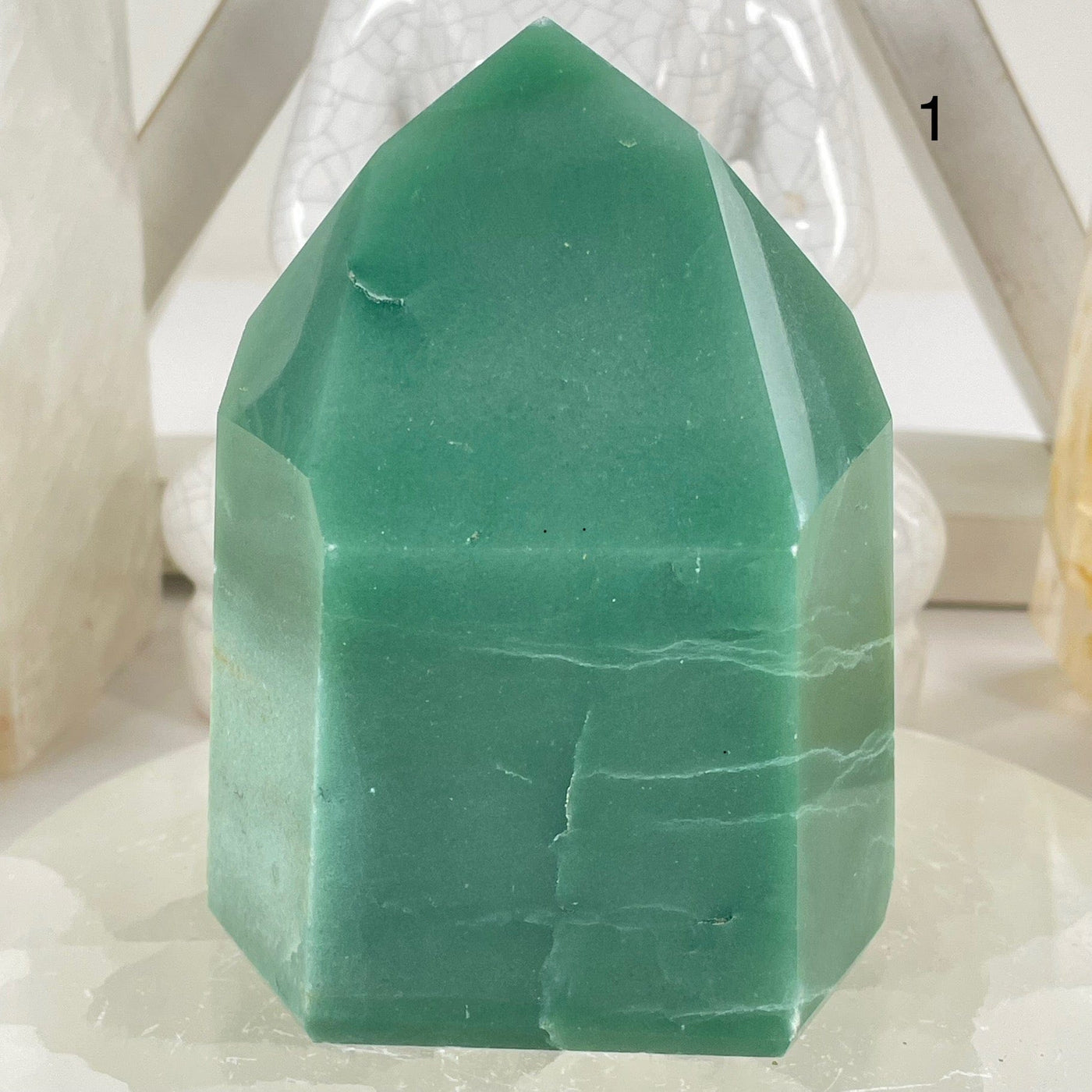 Green Quartz Polished Crystal Point - You Choose variant 1 labeled 