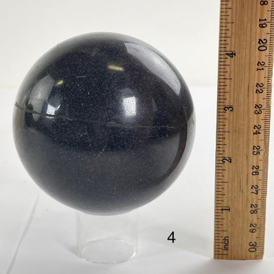 Lazulite Crystal Sphere - You Choose variant 4 with ruler for size reference