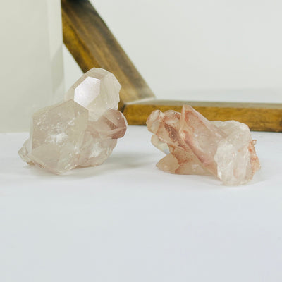 lithium quartz with decorations in the background