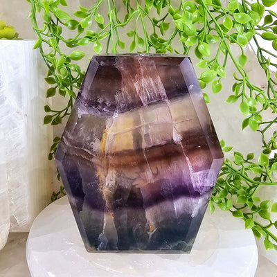 Fluorite Candle Holder back view