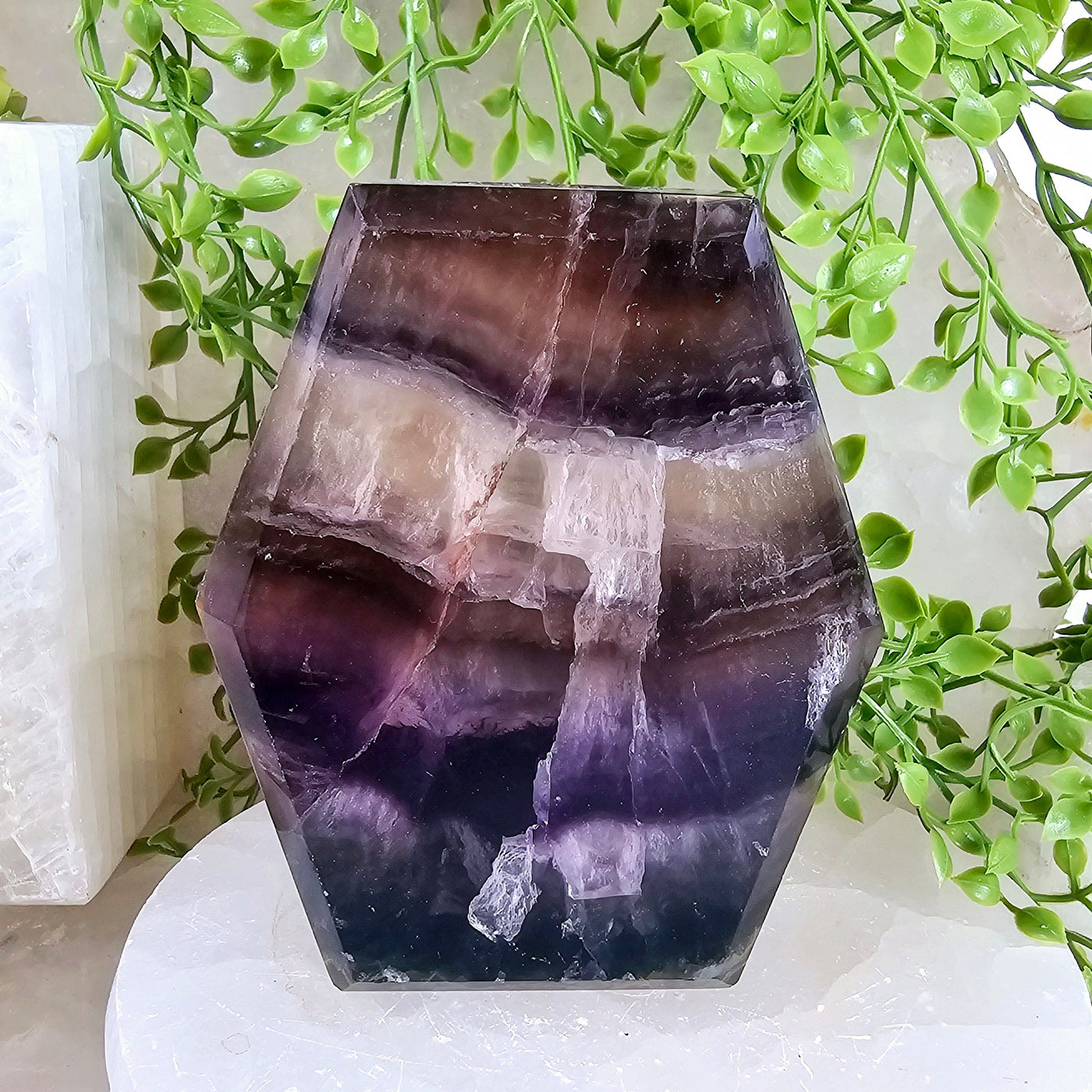 Fluorite Candle Holder front view