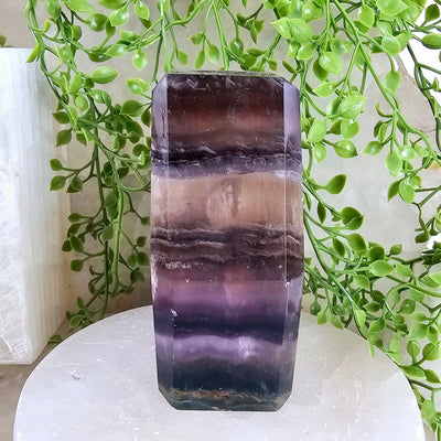 Fluorite Candle Holder side view