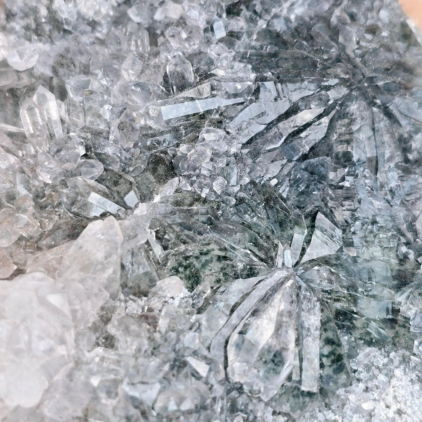 Chlorite Crystal Quartz Cluster #1 closeup for detail