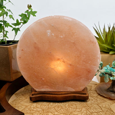 Large Sun and Moon Himalayan Salt Lamp - As Is back view