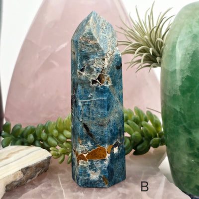 Apatite on Lions Eye Jasper - Polished Crystal Points - You Choose variant B labeled