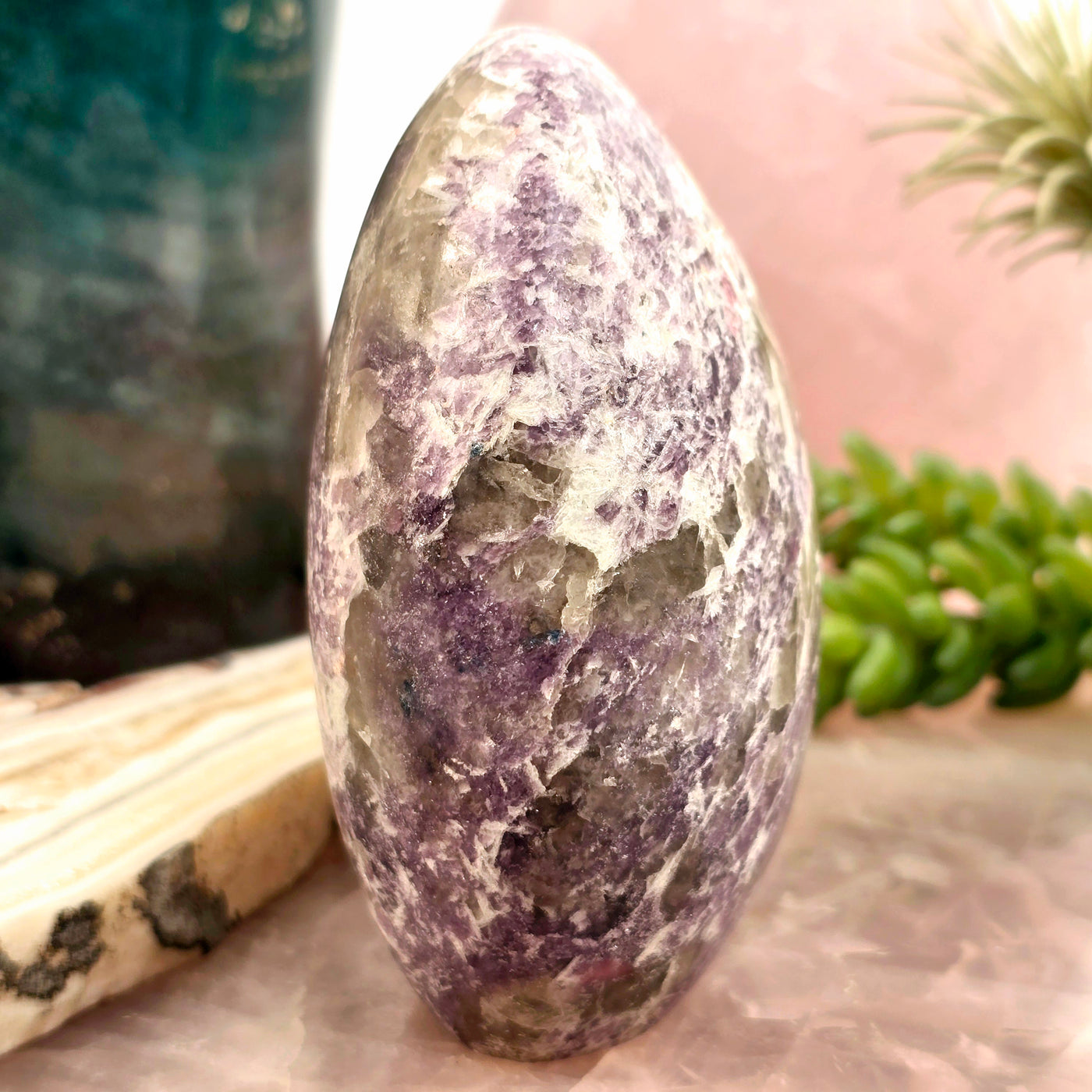 Lepidolite Cut Base #2 side view