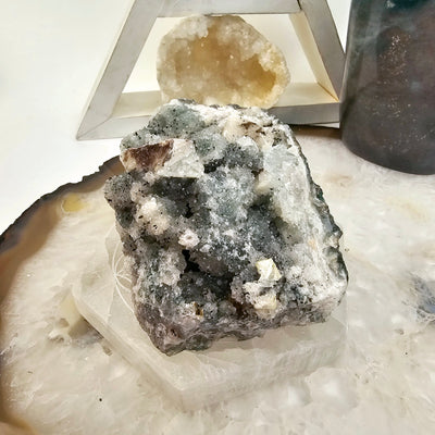 Chlorite Crystal Quartz Cluster #2 side view