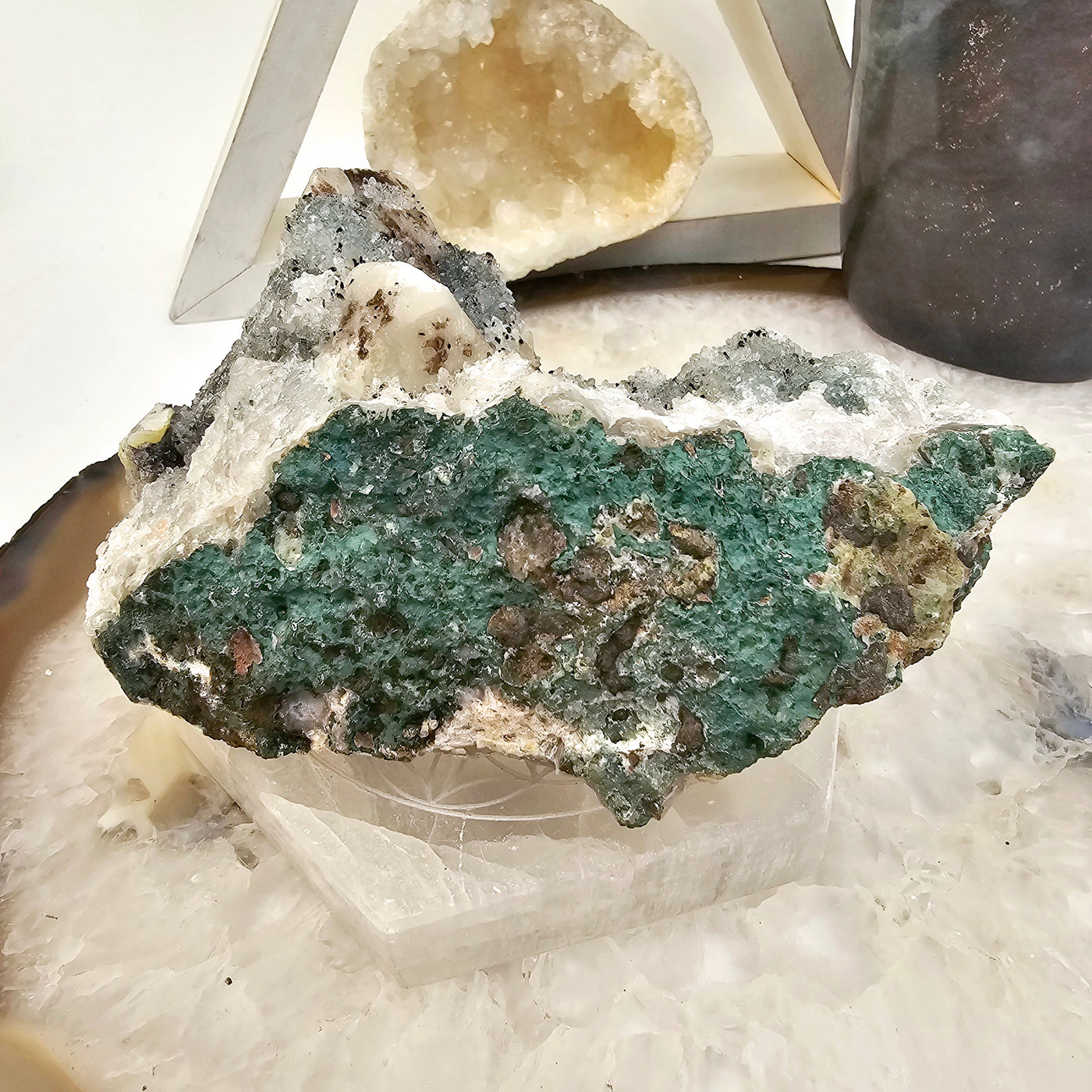 Chlorite Crystal Quartz Cluster #2 back view