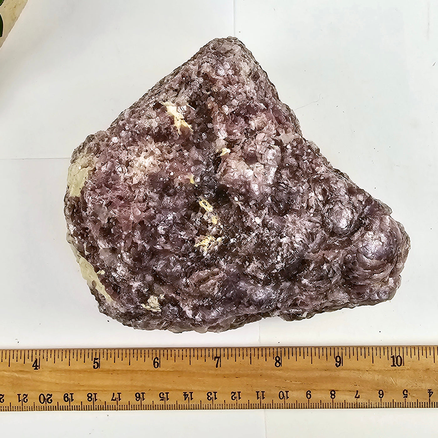 Botryoidal Lepidolite Crystal #3 top view with ruler for size reference