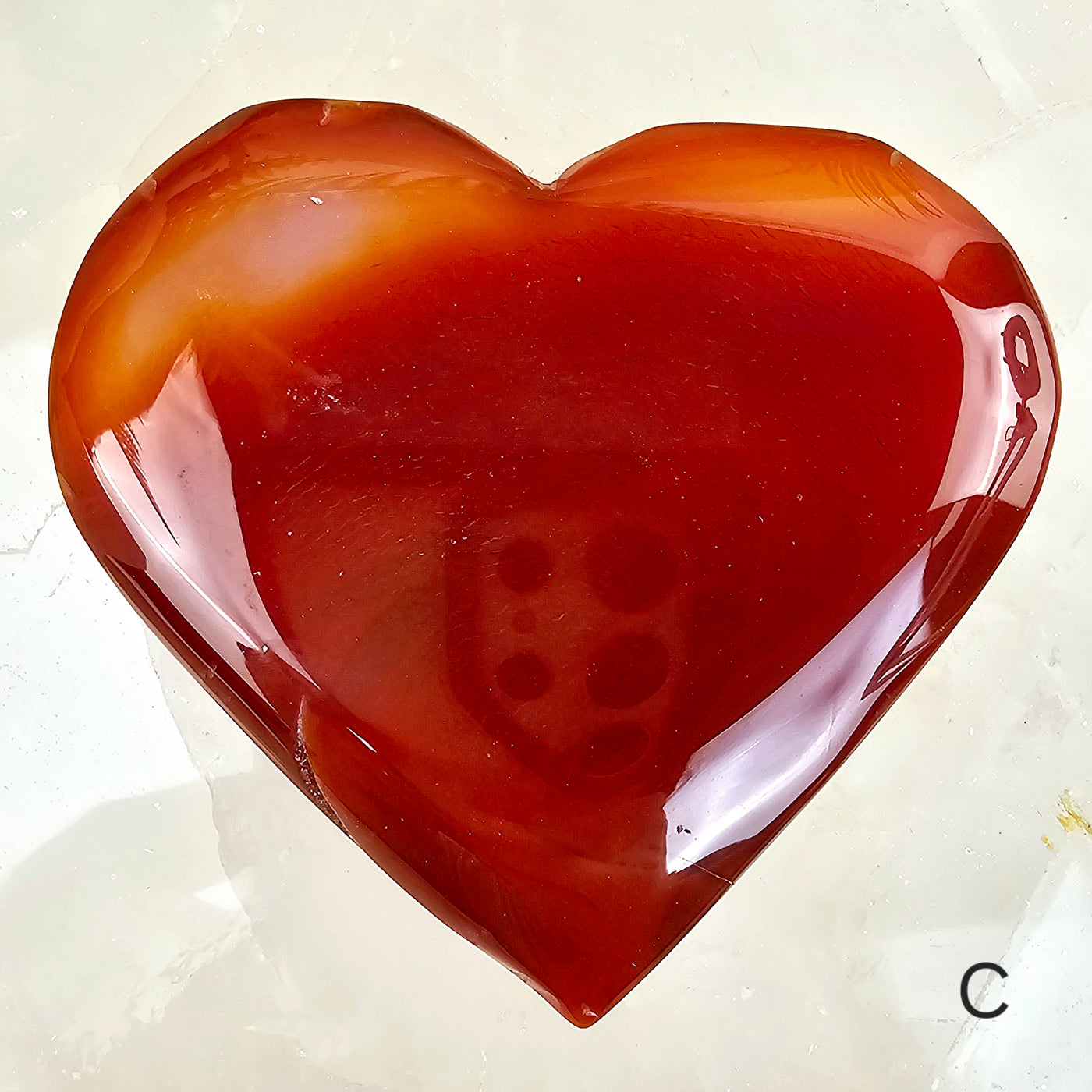 Carnelian Crystal Hearts - You Choose variant C labeled