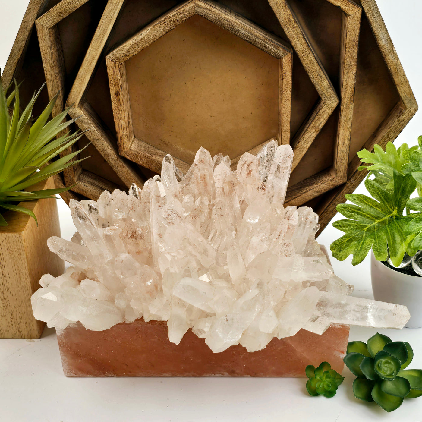 Lemurian Tangerine Quartz - High Grade Crystal Cluster - One-of-a-Kind front view