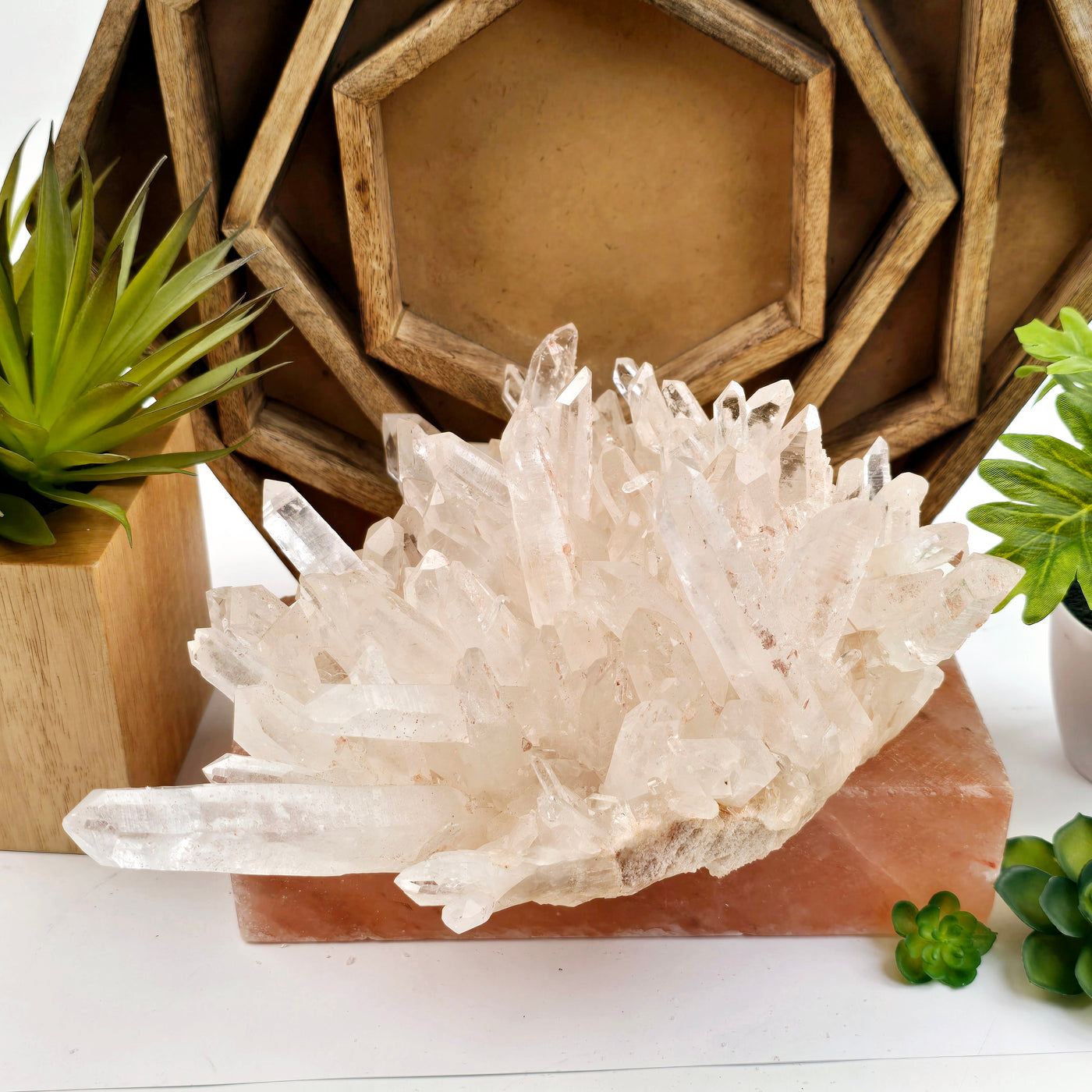 Lemurian Tangerine Quartz - High Grade Crystal Cluster - One-of-a-Kind side view