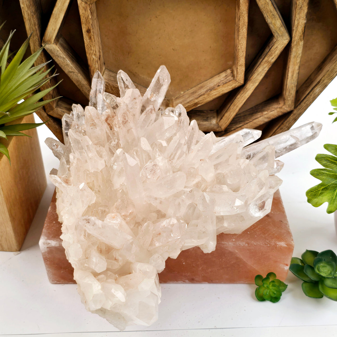 Lemurian Tangerine Quartz - High Grade Crystal Cluster - One-of-a-Kind side view