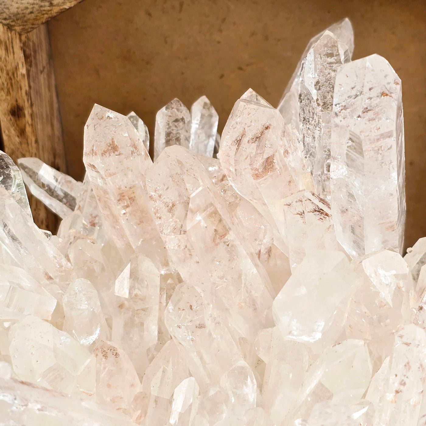 Lemurian Tangerine Quartz - High Grade Crystal Cluster - One-of-a-Kind closeup for detail