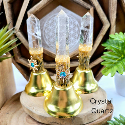 Crystal Point Bell with Sun Charm - You Choose Crystal