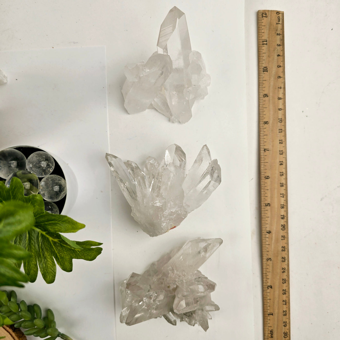 Crystal Quartz Cluster High Grade - You Choose all 3 variants with ruler for size reference