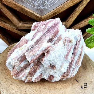 Pink Tourmaline Crystal on Aquamarine Matrix - You Choose variant B labeled