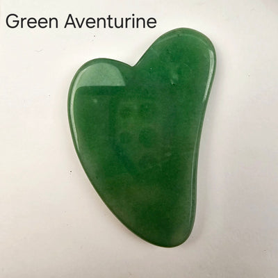 Stone Gua Sha Face Massage Tool - Green Aventurine gua sha labeled